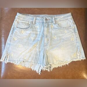 Light Blue American Eagle Jeans With Flowers